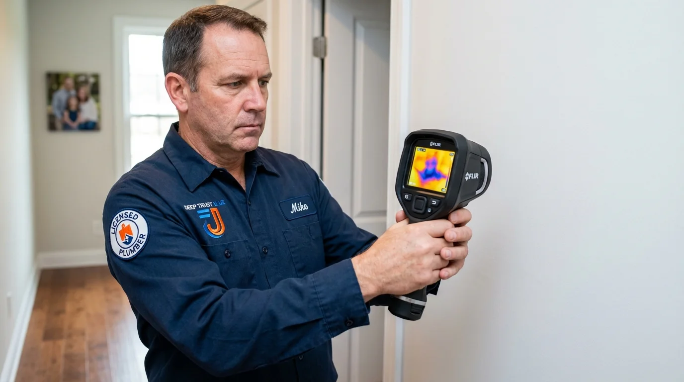 Thermal imaging leak detection by Johns Plumbing LLC in Ludlow